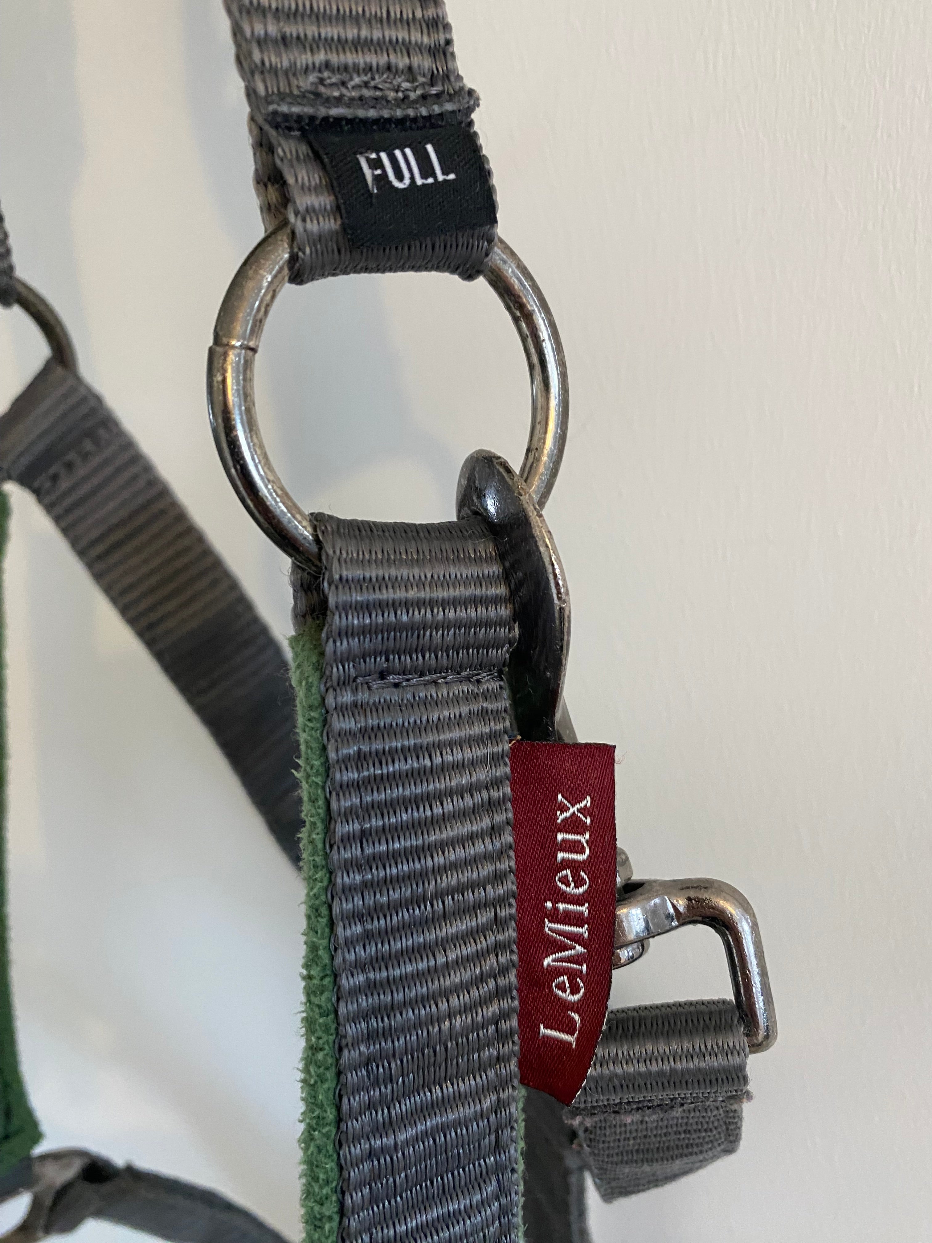 LeMieux Full Size Fleece Headcollar Green & Grey