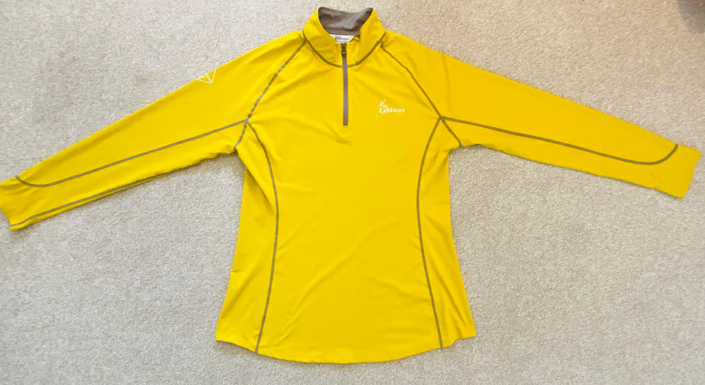 LeMieux My LeMieux Base Layer XL Yellow Technical Riding Top