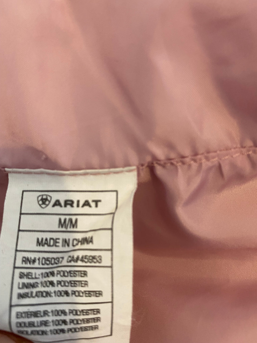 Ariat Girls Floral Horse Print Quilted Gilet Bodywarmer Pink Medium (M)