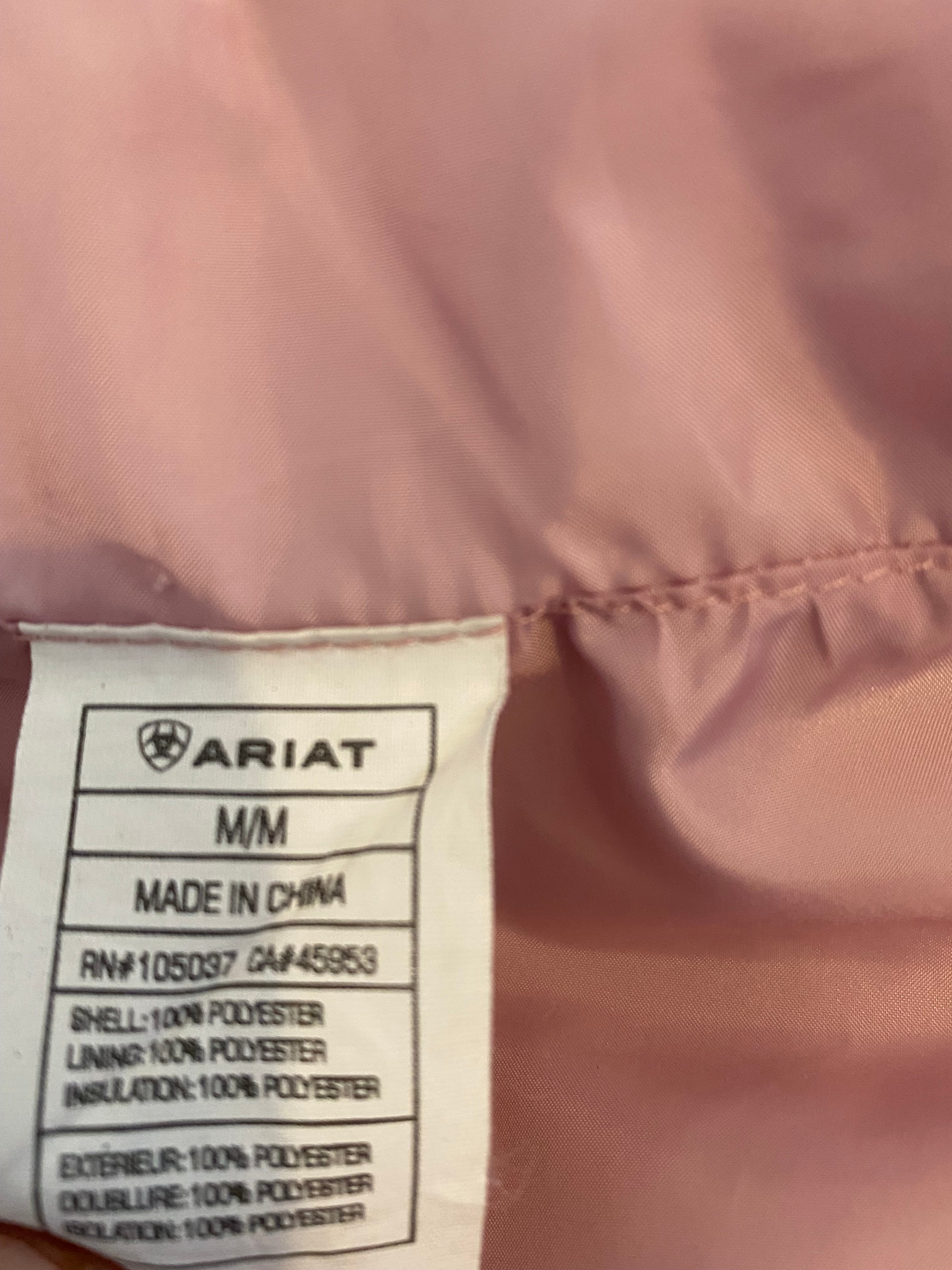 Ariat Girls Floral Horse Print Quilted Gilet Bodywarmer Pink Medium (M)