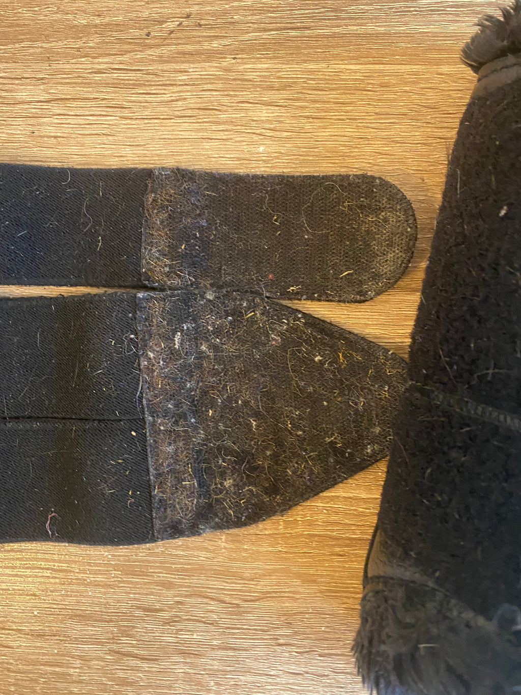 LeMieux Black Fleece Lined Brushing Boots Medium 5/6 Pair Used Horse Pony