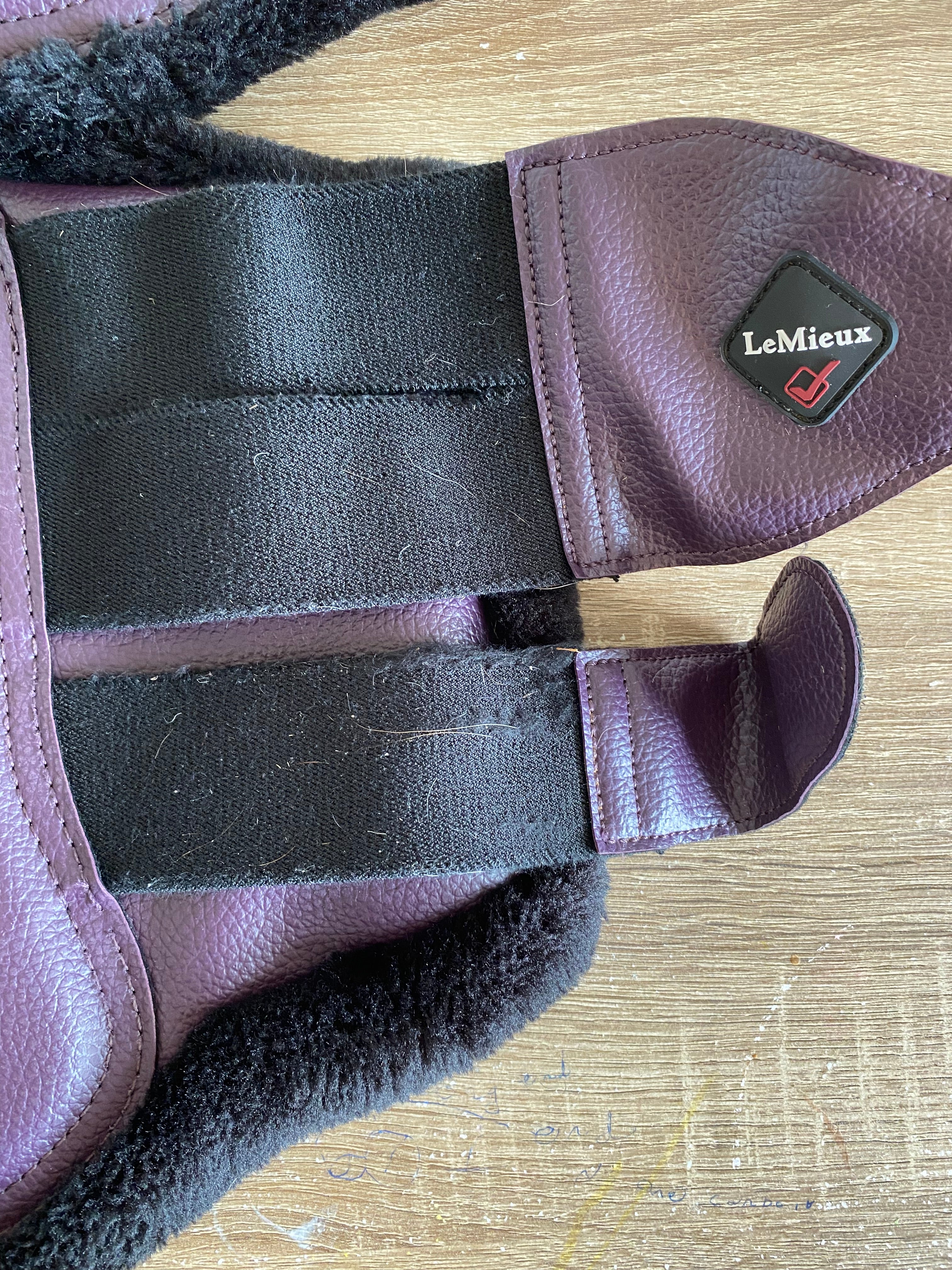 LeMieux Plum Faux Fur Hind Boots Large (L) Pair