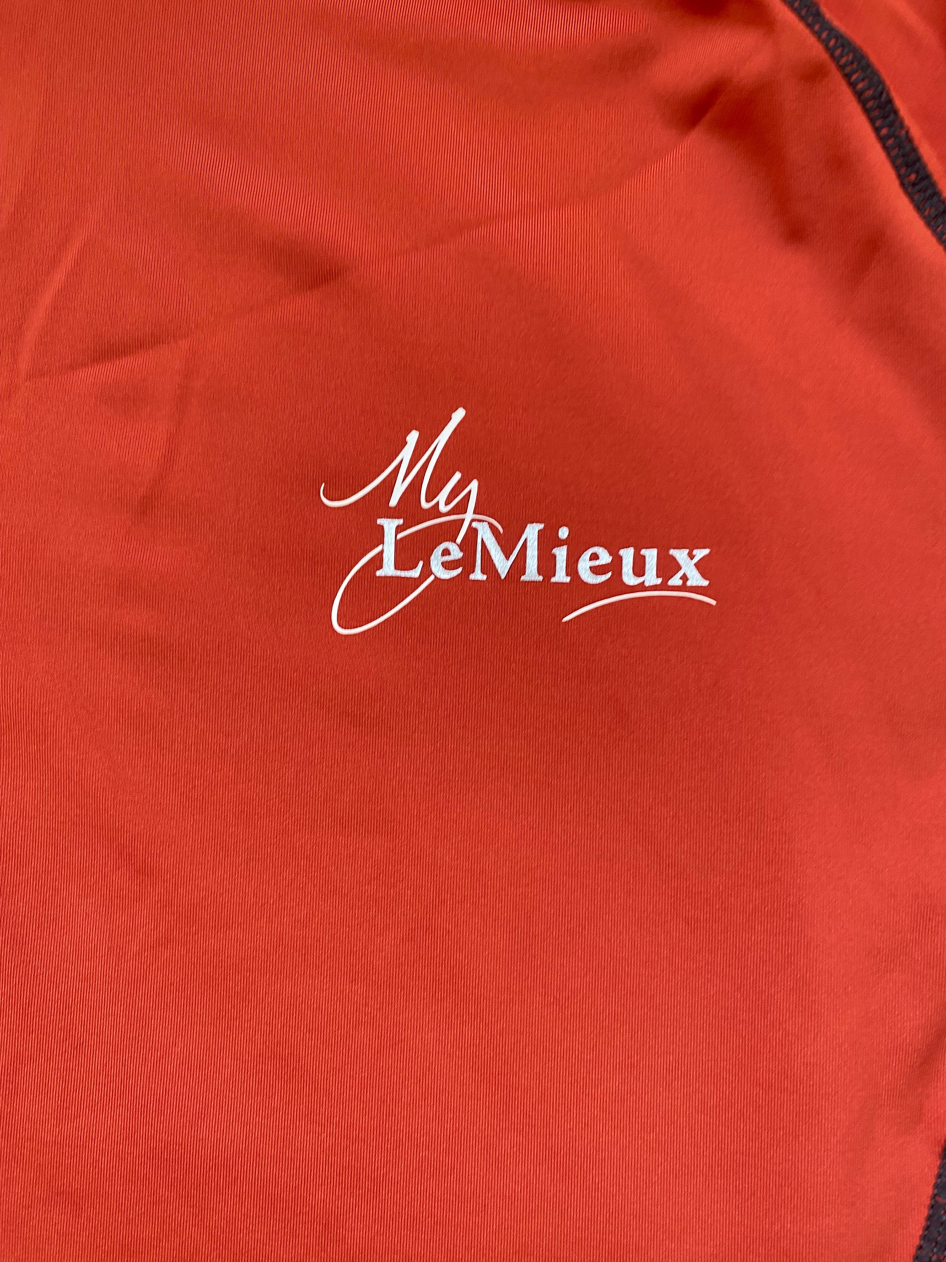 LeMieux Le Collection Base Layer Orange UK 16 EU 44 Long Sleeve 1/4 Zip