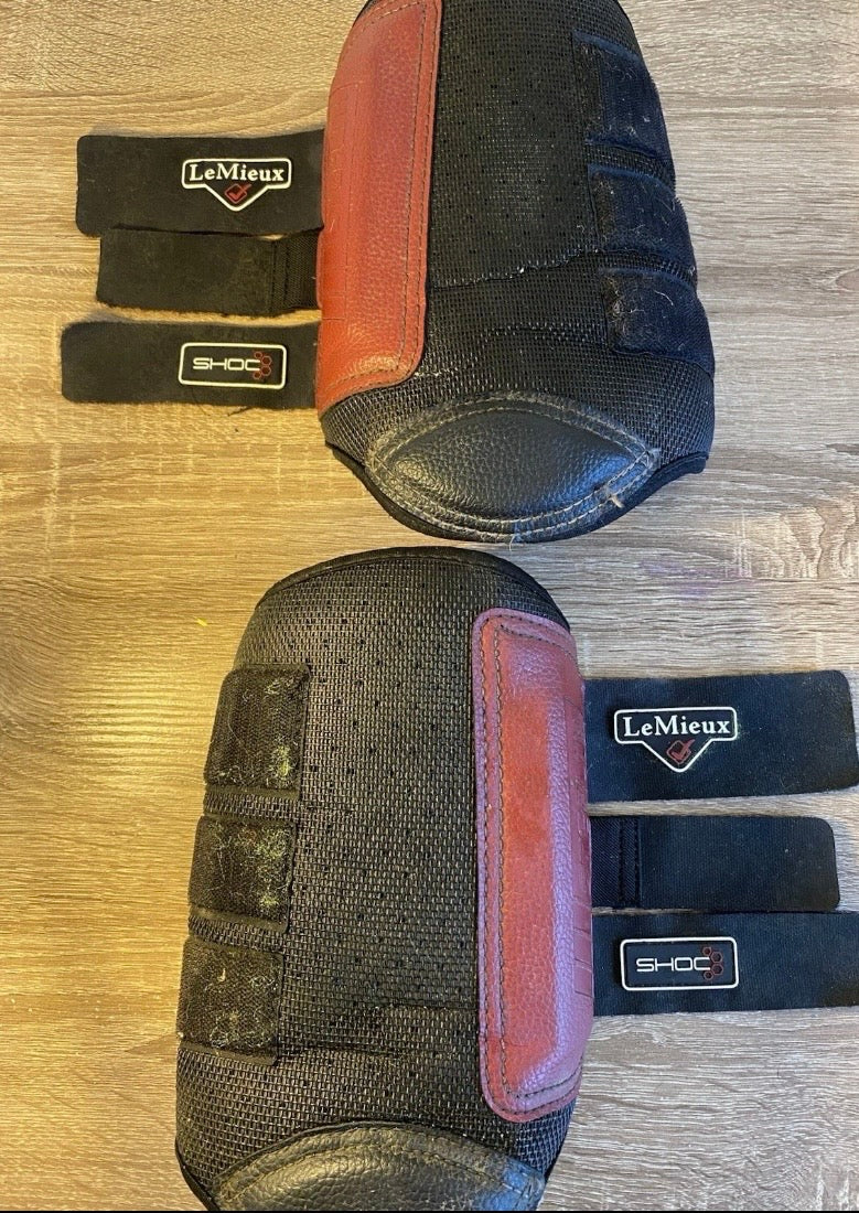 LeMieux SHOC Tendon Boots Black & Red – Size Small (11/12) – Used Horse Leg Protection