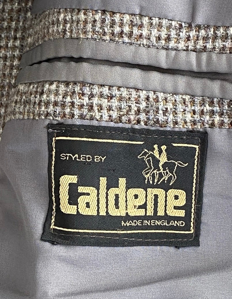 Caldene Tweed Jacket 40” Chest Brown Check Country Riding Jacket Made in England