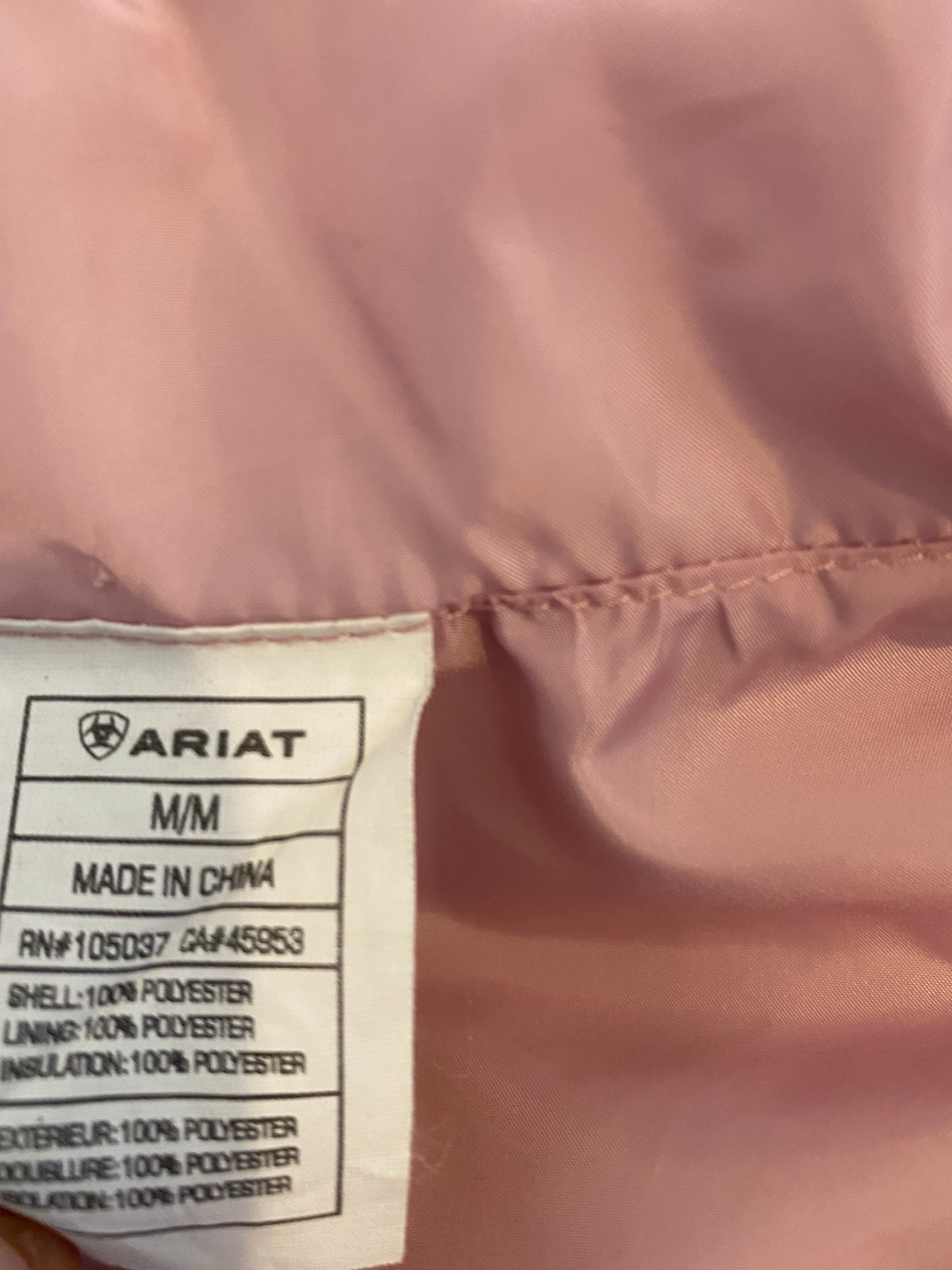 Ariat Girls Floral Horse Print Quilted Gilet Bodywarmer Pink Medium (M)