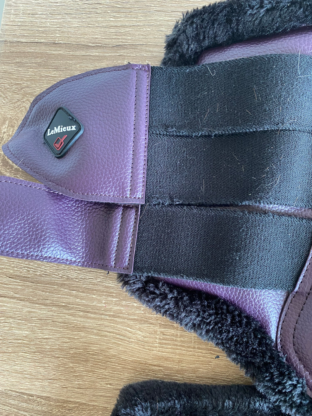 LeMieux Plum Faux Fur Hind Boots Large (L) Pair