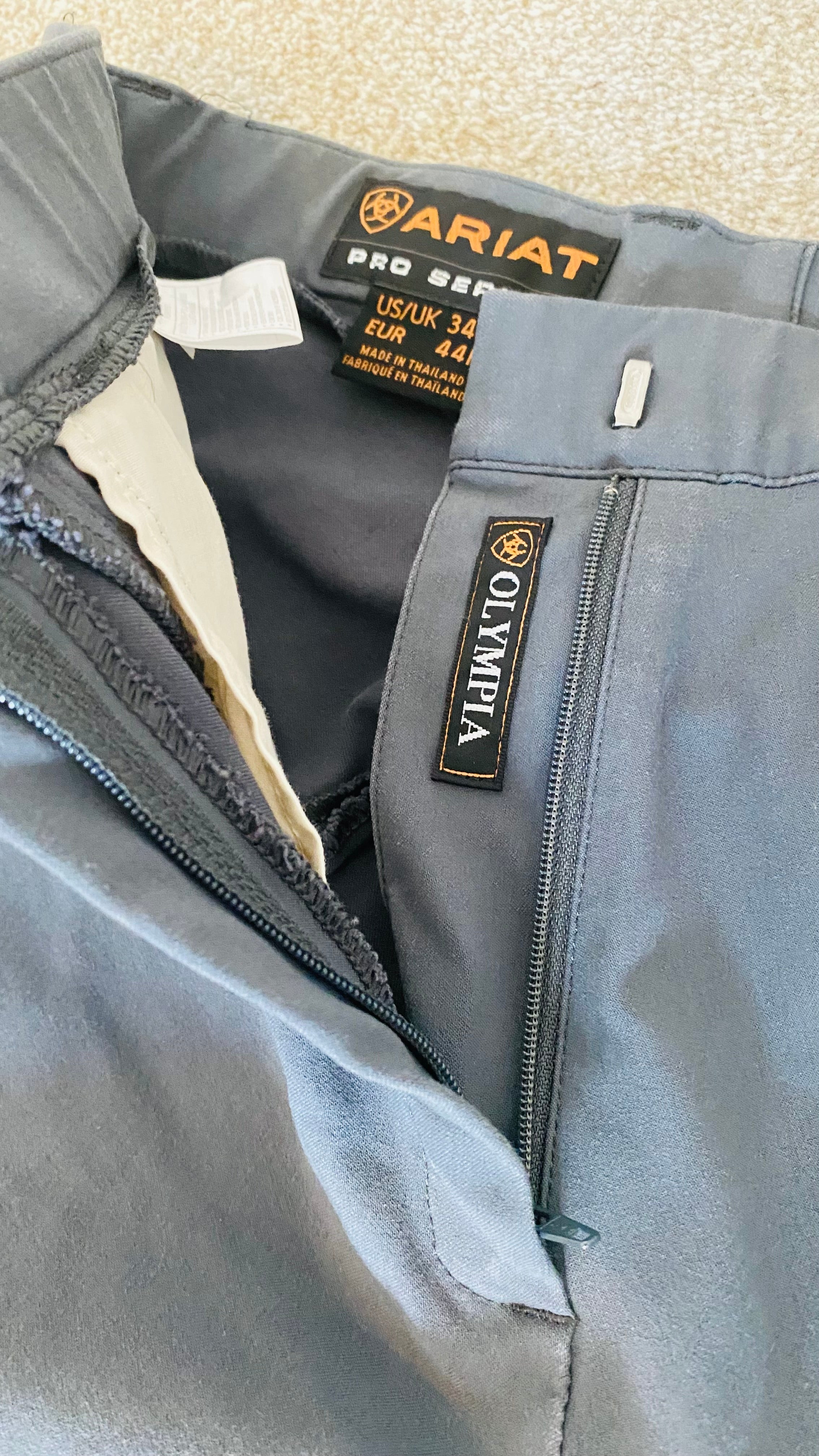 Ariat Olympia Pro Series Riding Breeches Grey UK 34R EUR 44R