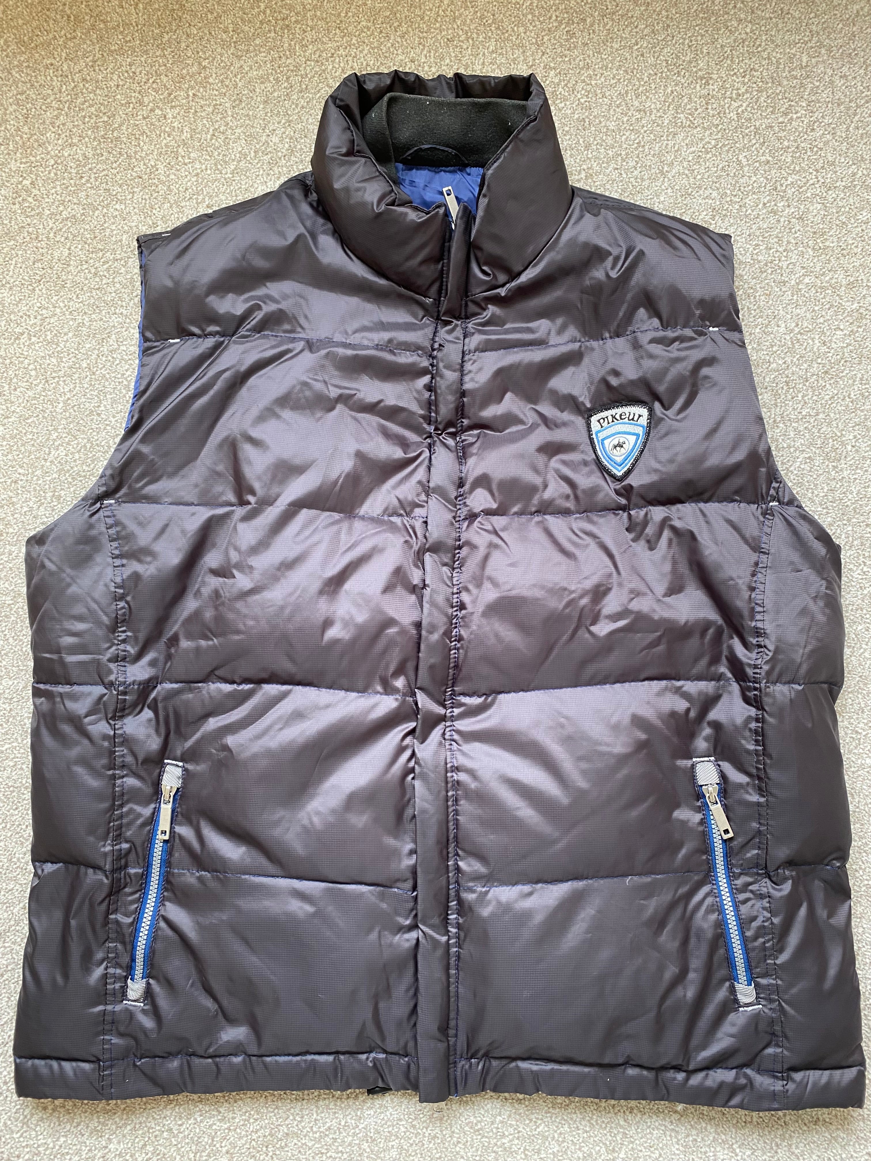 Pikeur Down Filled Hooded Gilet XXL Grey & Blue Equestrian Bodywarmer