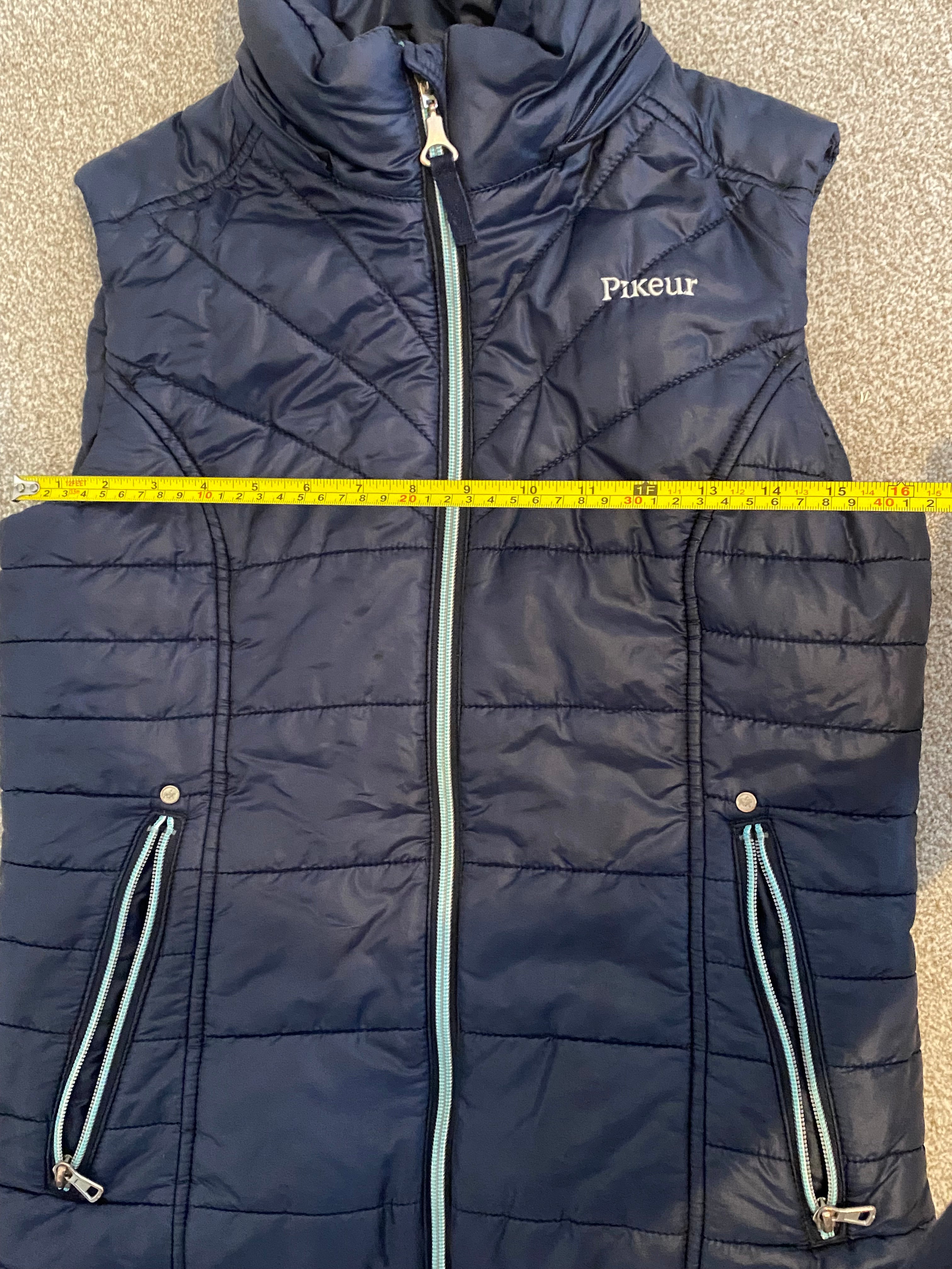 Pikeur Naira Ladies Quilted Riding Gilet Navy UK 8 EU 36 Detachable Faux Fur Hood