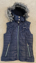Pikeur Naira Ladies Quilted Riding Gilet Navy UK 8 EU 36 Detachable Faux Fur Hood