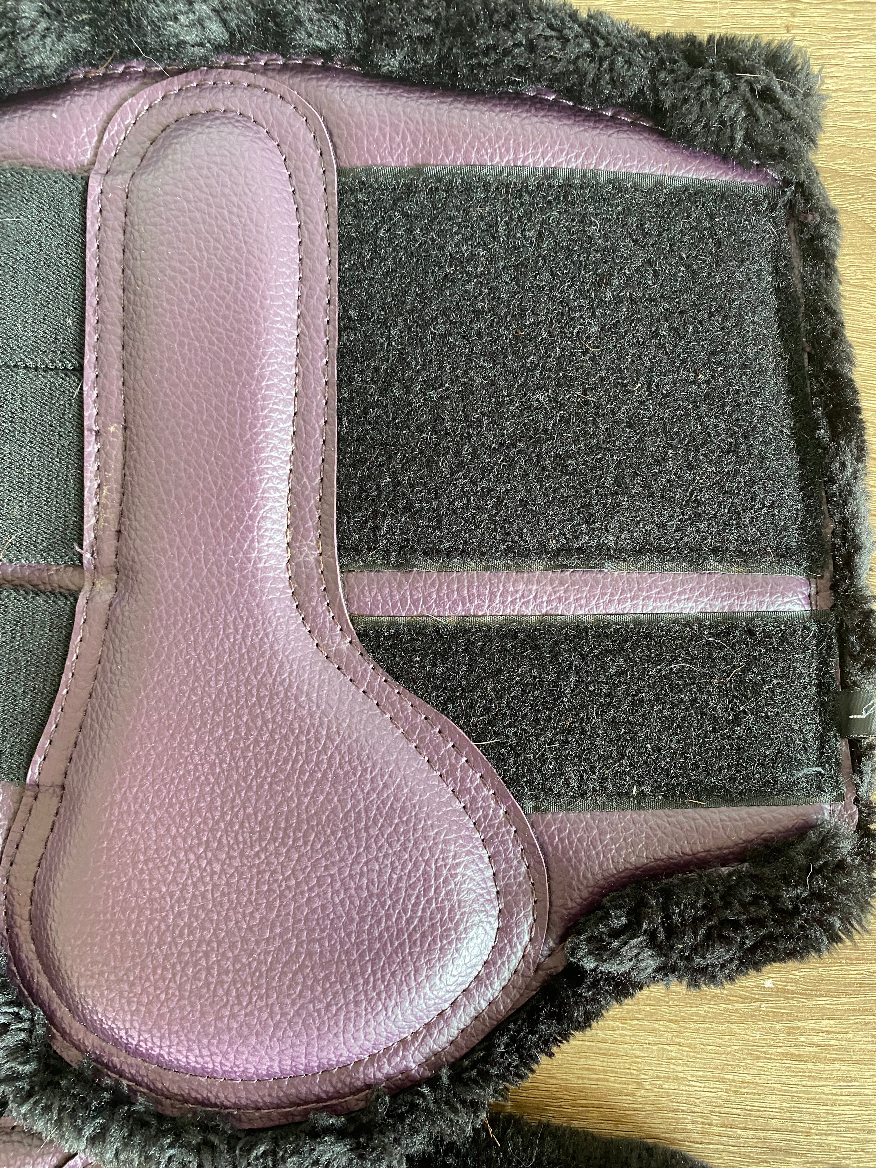 LeMieux Plum Faux Fur Hind Boots Large (L) Pair