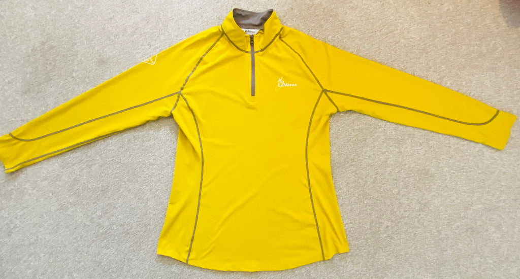 LeMieux My LeMieux Base Layer XL Yellow Technical Riding Top