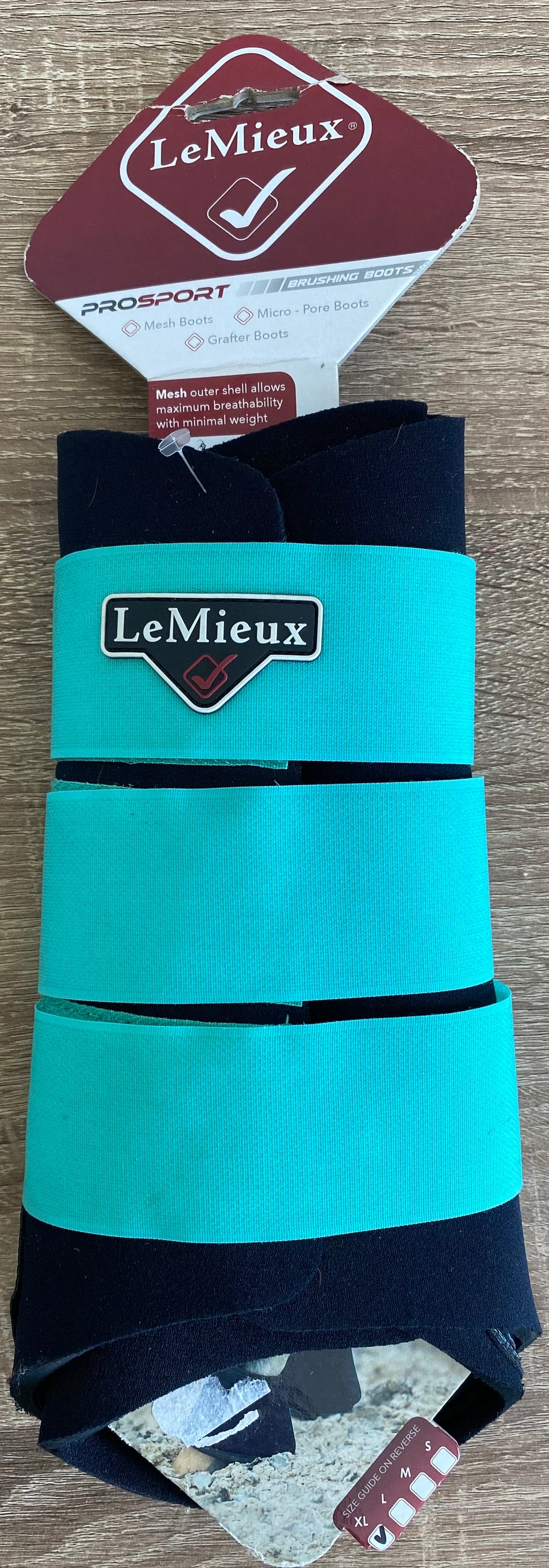 LeMieux ProSport Brushing Boots XL Turquoise & Black