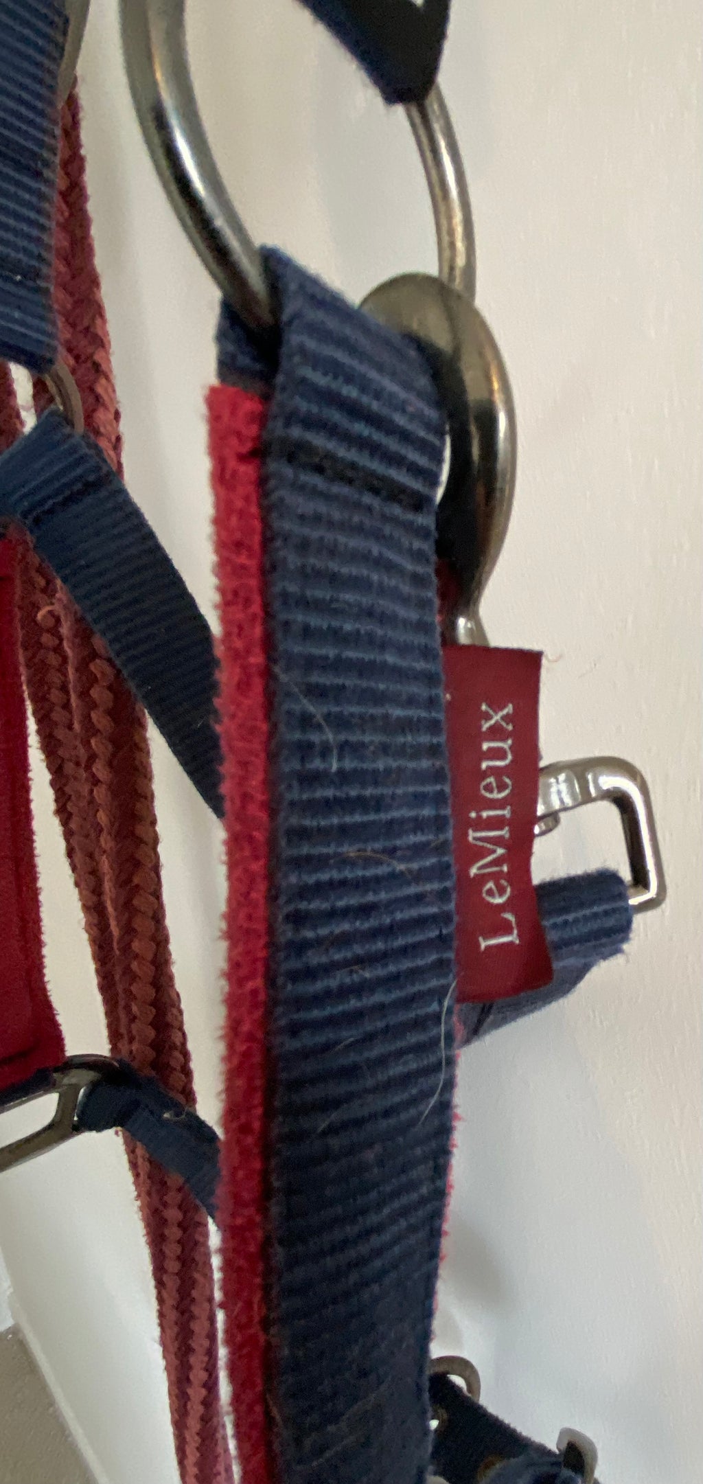 LeMieux Cob Headcollar & Matching Lead Rope – Burgundy/Navy