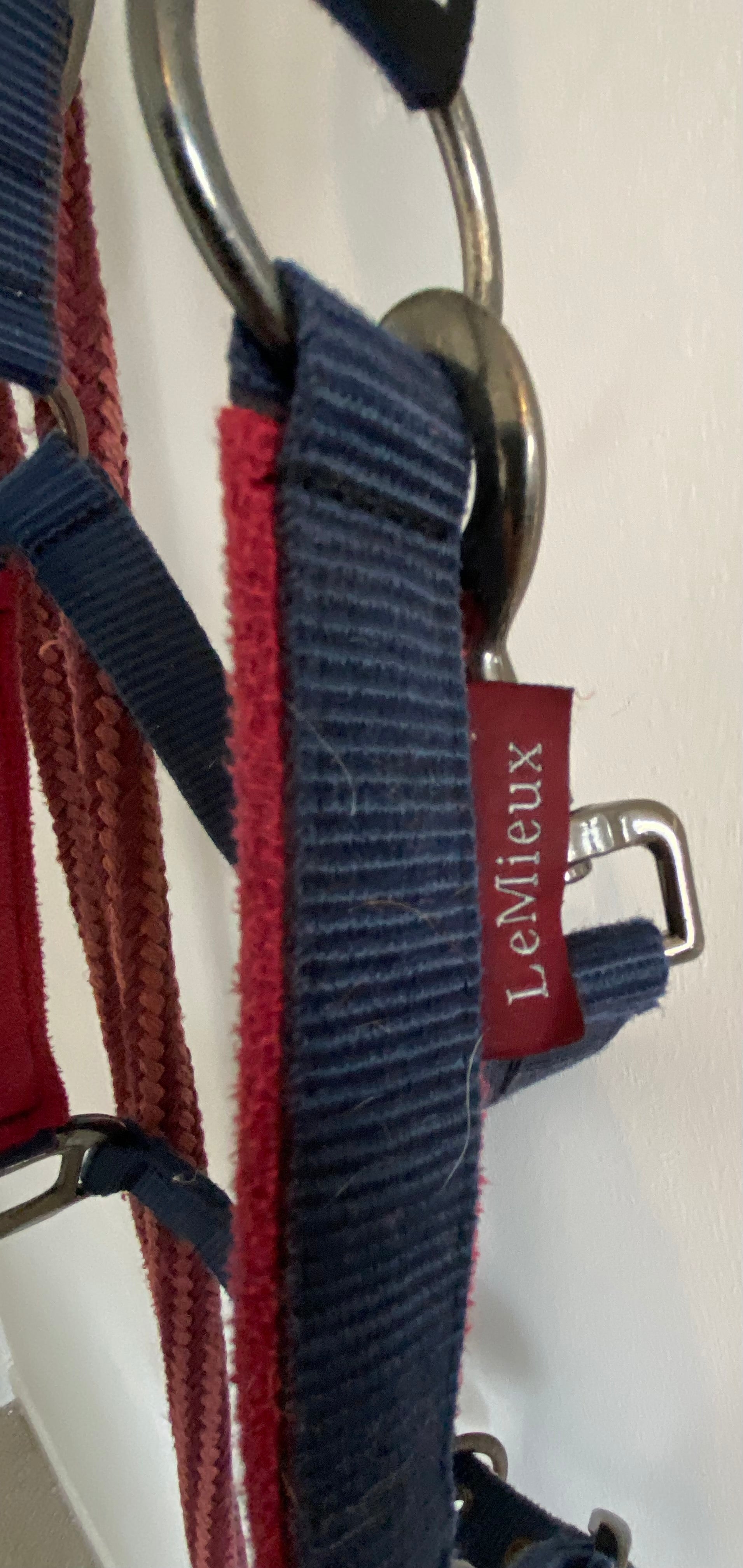 LeMieux Cob Headcollar & Matching Lead Rope – Burgundy/Navy