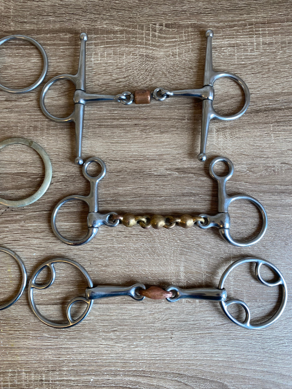 Mixed Horse Bit Bundle x6 Snaffle Pelham Copper Roller Used