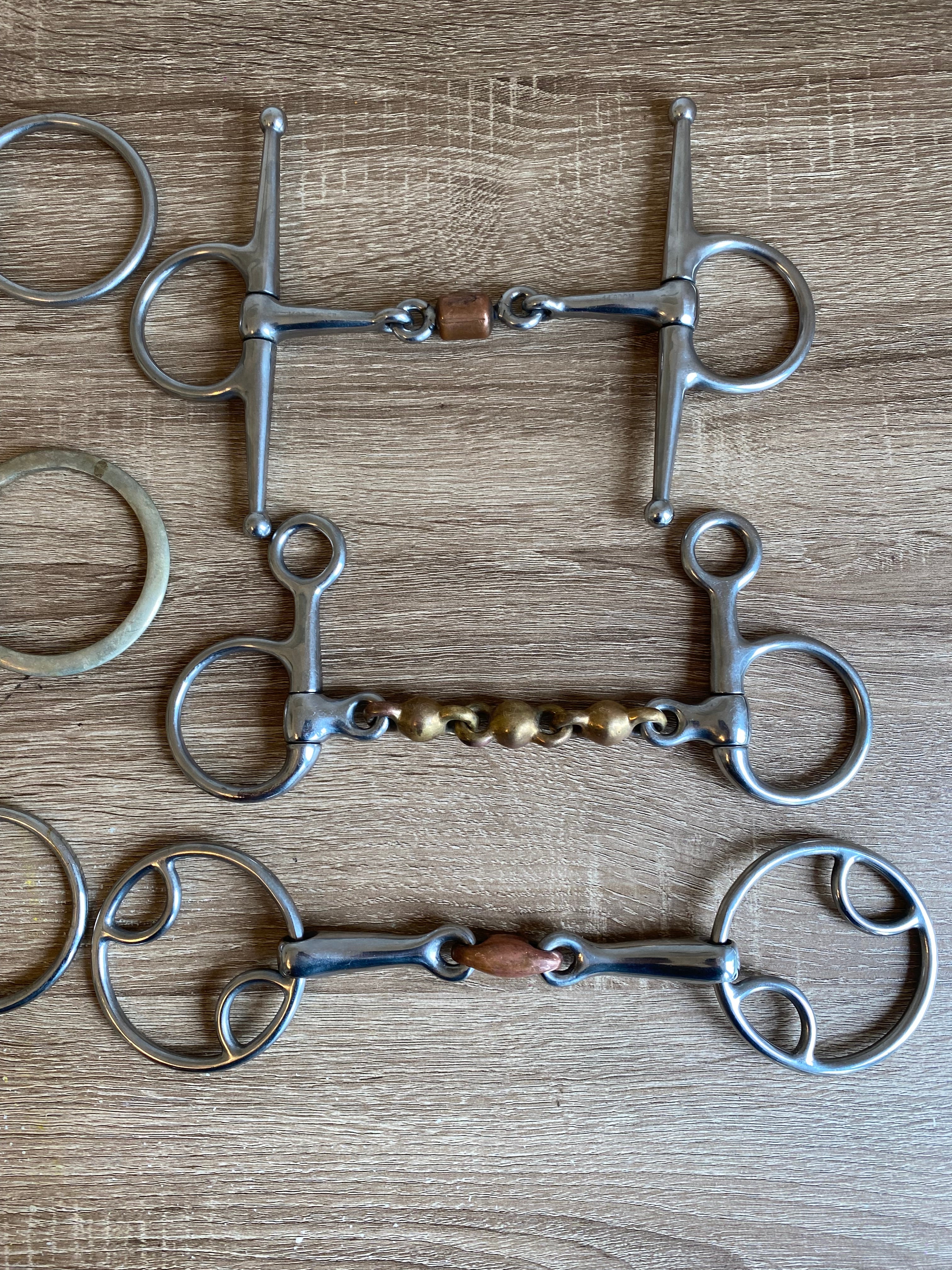 Mixed Horse Bit Bundle x6 Snaffle Pelham Copper Roller Used