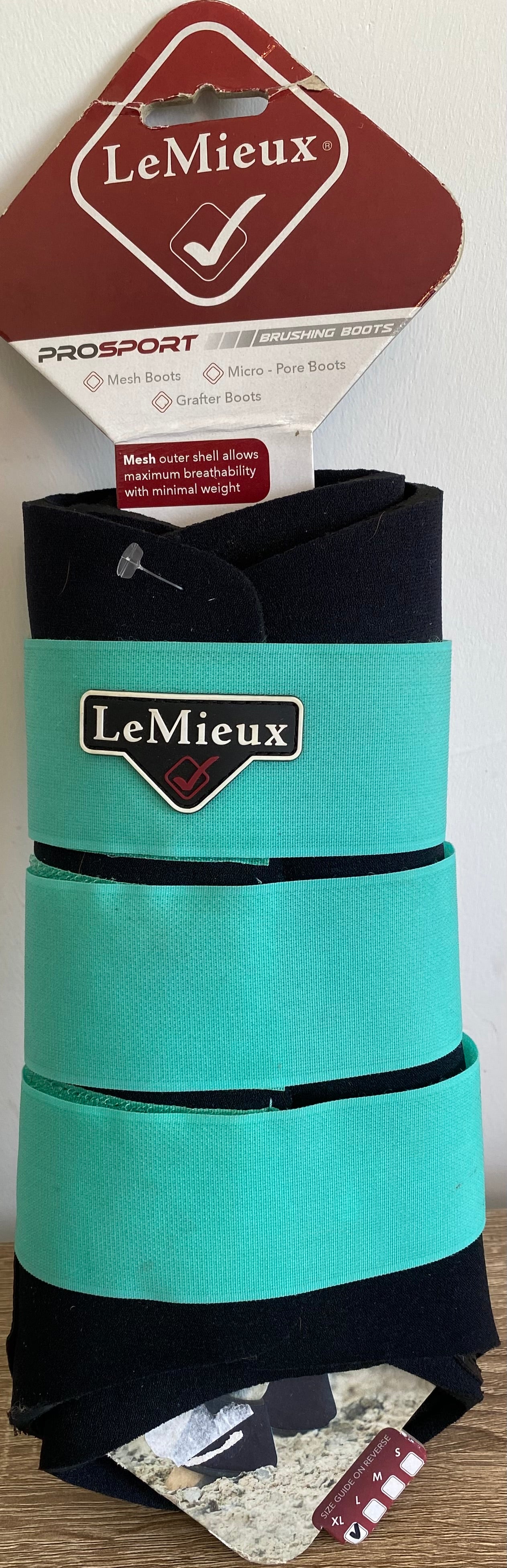 LeMieux ProSport Brushing Boots XL Turquoise & Black