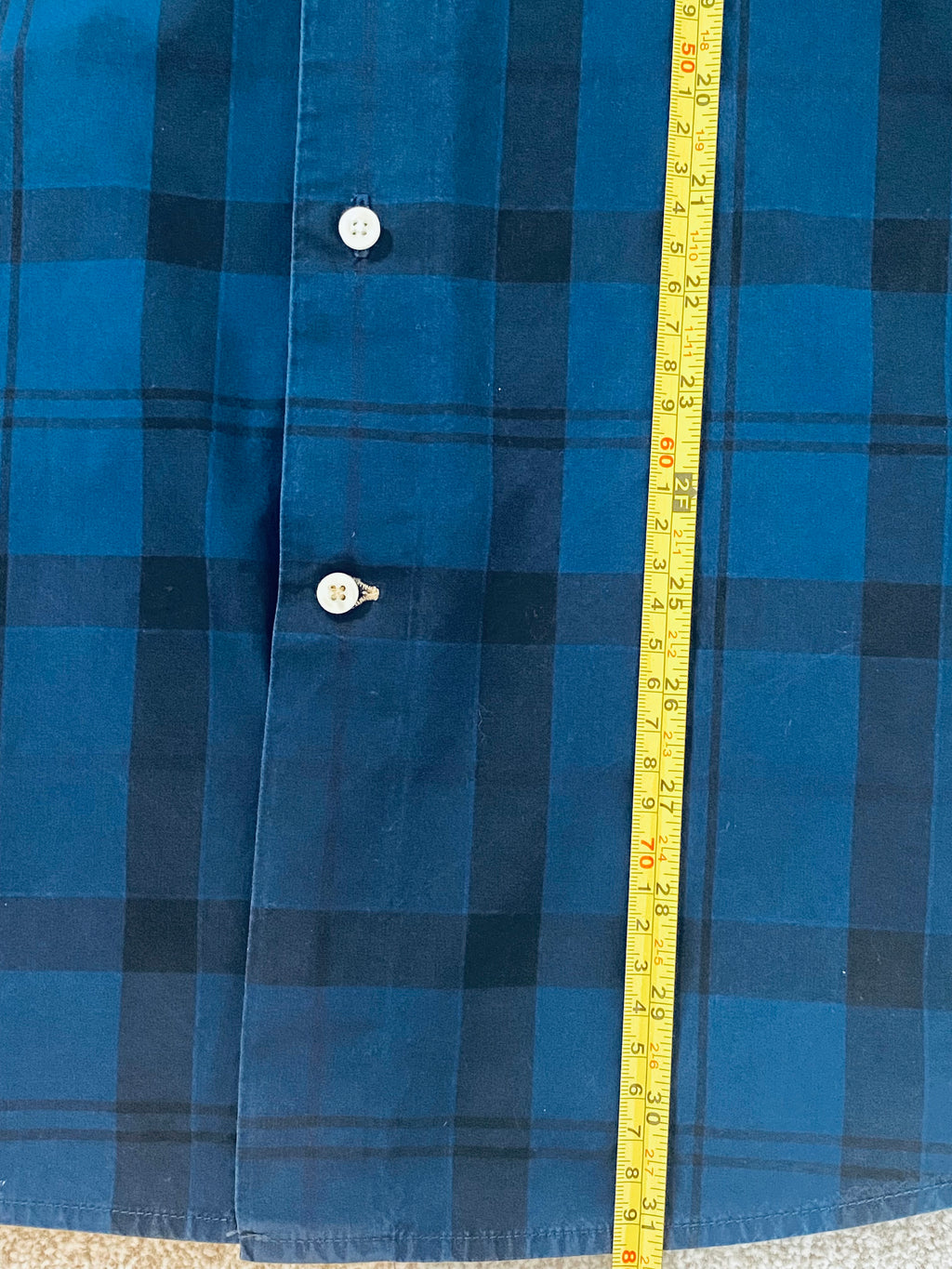 Barbour Dress Tartan Shirt Mens 3XL Blue Check Tailored Fit Long Sleeve
