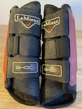 LeMieux SHOC Tendon Boots Black & Red – Size Small (11/12) – Used Horse Leg Protection