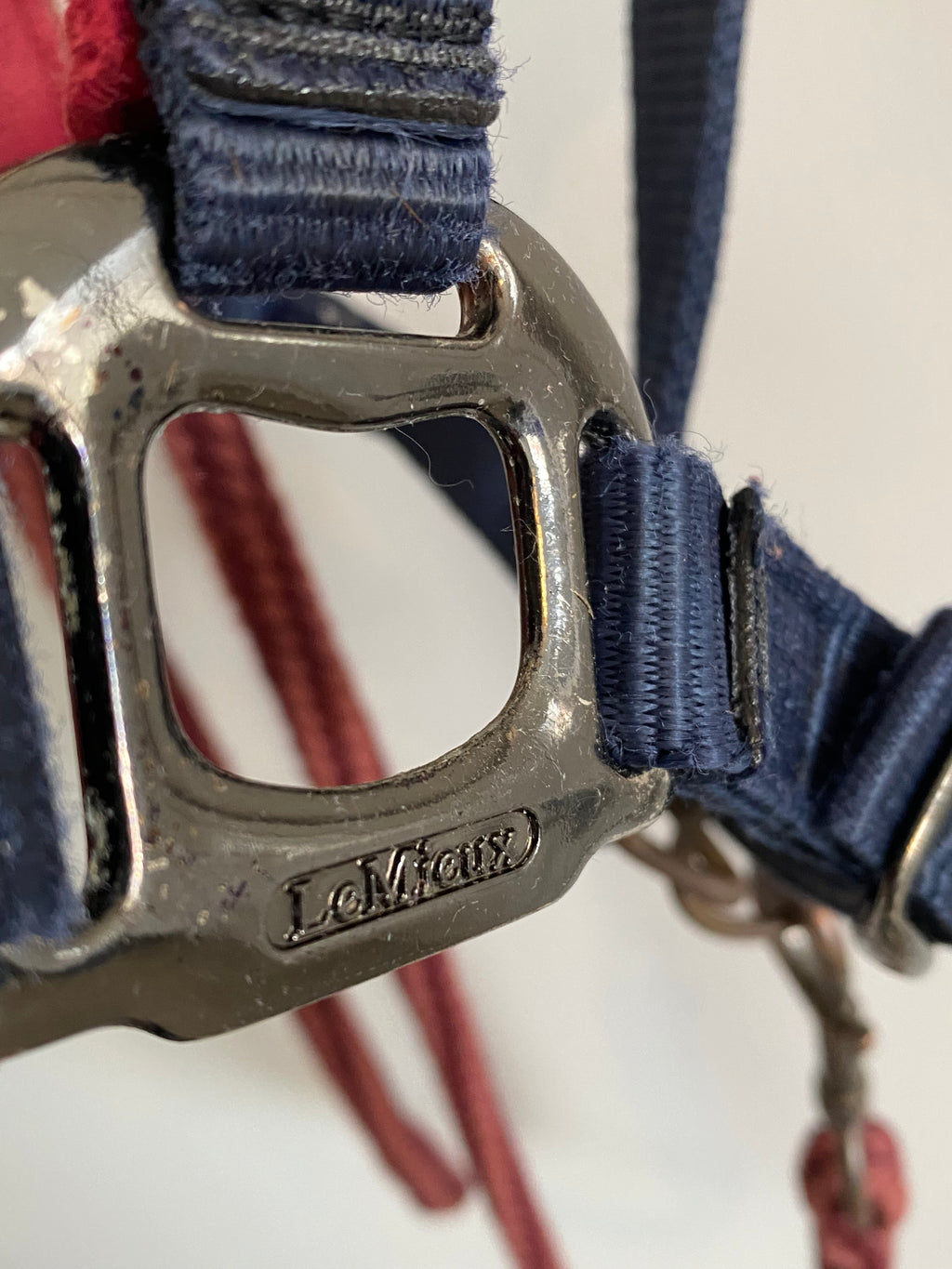 LeMieux Cob Headcollar & Matching Lead Rope – Burgundy/Navy